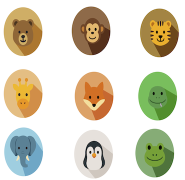 animal icons created in adobe illustrator